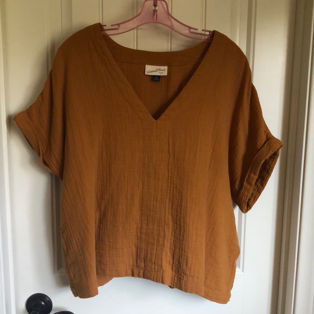 V Neck mustard color top